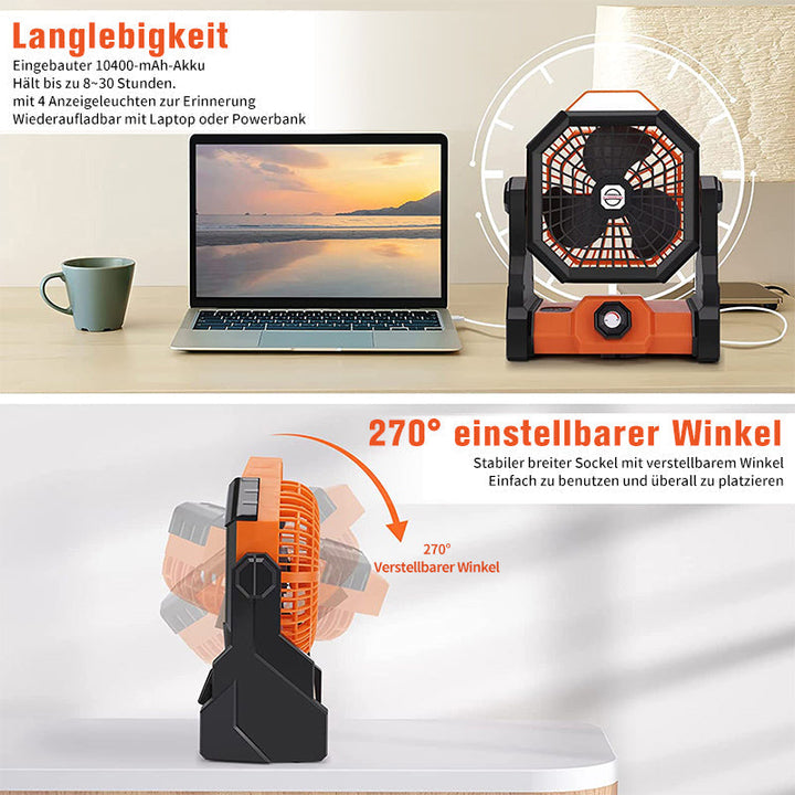 Lisslune | Portable fan for outdoor use with LED light