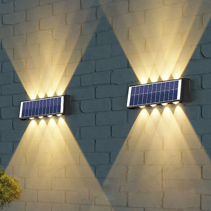 Lisslune | Modern Simplicity Solar Waterproof Rectangular ABS PMMA LED Wall Light Lamp For Outdoor Patio