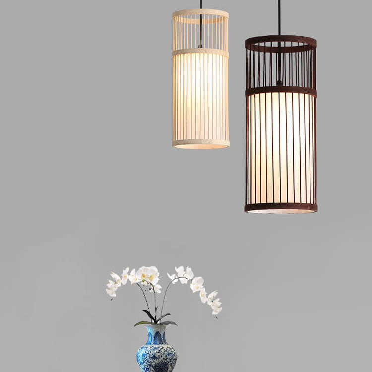 Lisslune | Bambora Zen Pendant Light | Handwoven Bamboo Lantern | Japanese Design | Natural Elegance