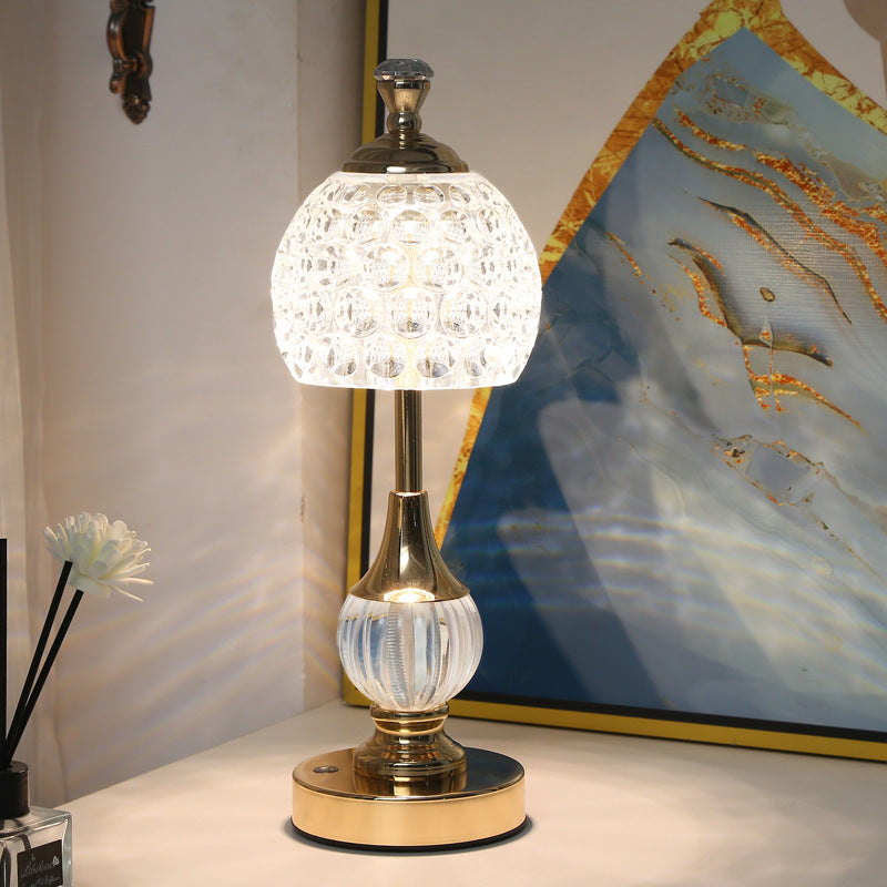 Lisslune | Modern Creative Pineapple Metal Acrylic USB LED Table Lamp for Bedroom