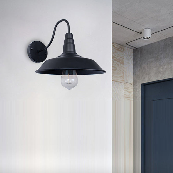 Lisslune | Noctura Classic Wall Lamp | Vintage Design | Iron Frame with Round Glass Shade | 1-Light Dining Room Lighting