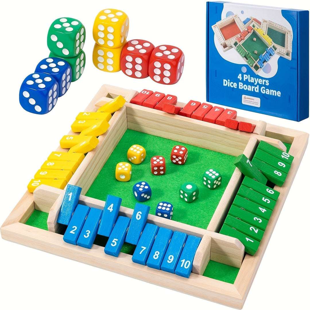 Lisslune | Shut The Box Game, Wooden Board Dice Games