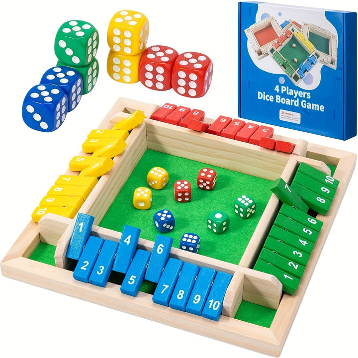 Lisslune | Shut The Box Game, Wooden Board Dice Games