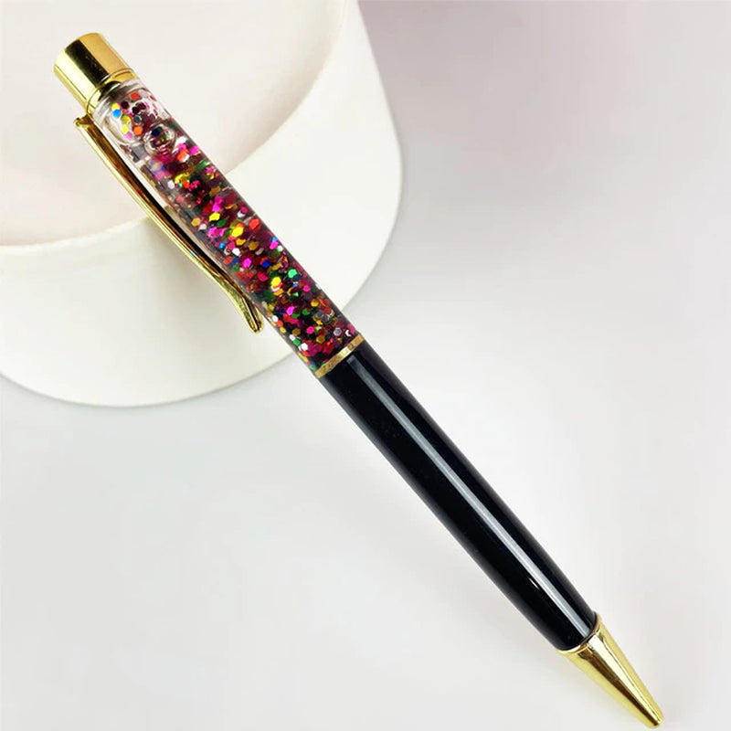 Lisslune | 1Pc New Gold Foil Pens Metal Ballpoint Pens Office Birthday Gifts Ballpoint Pen Engraved Names Private Laser Customize Logo Pen