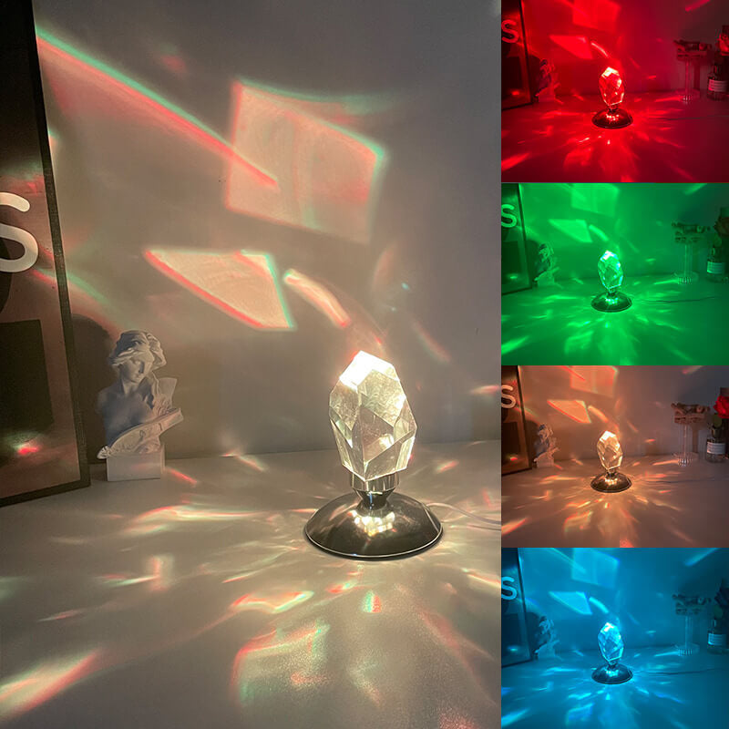 Lisslune | LuxorLite Diamond Crystal LED Table Lamp | Luxurious Mood Light | 3 or 16 Color Change | Wireless Night Light