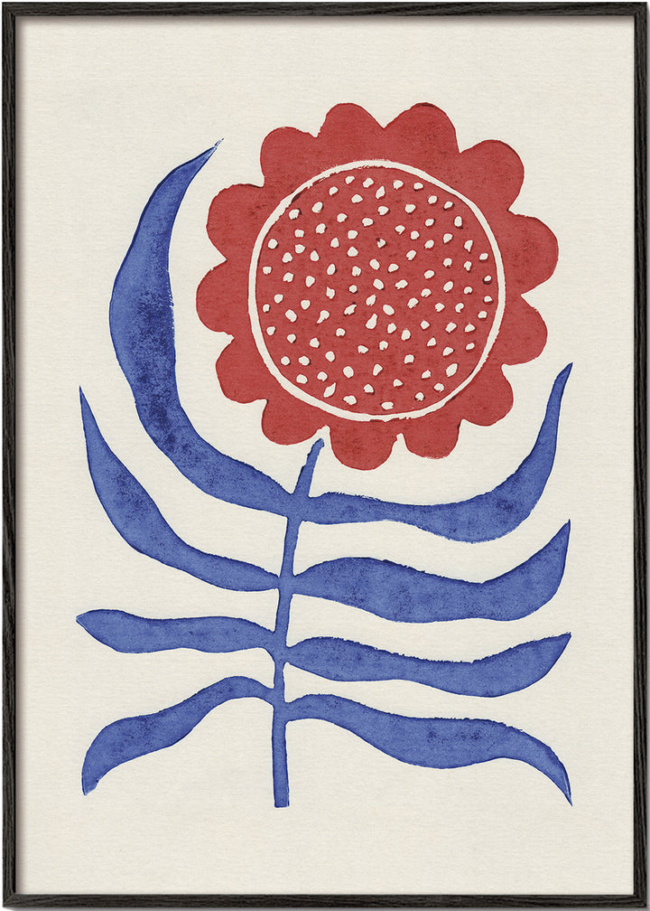 Lisslune | Red Flower / Linocut - Alisa Galitsyna