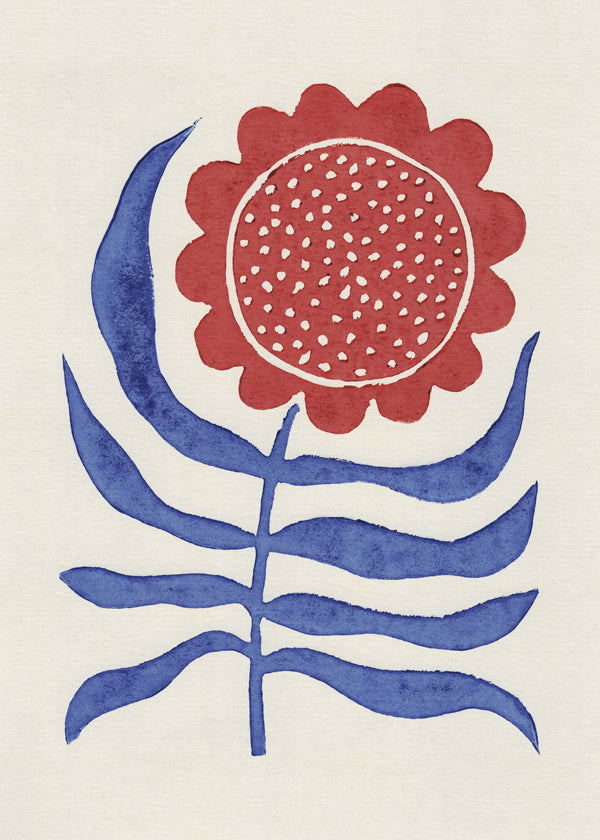 Lisslune | Red Flower / Linocut - Alisa Galitsyna