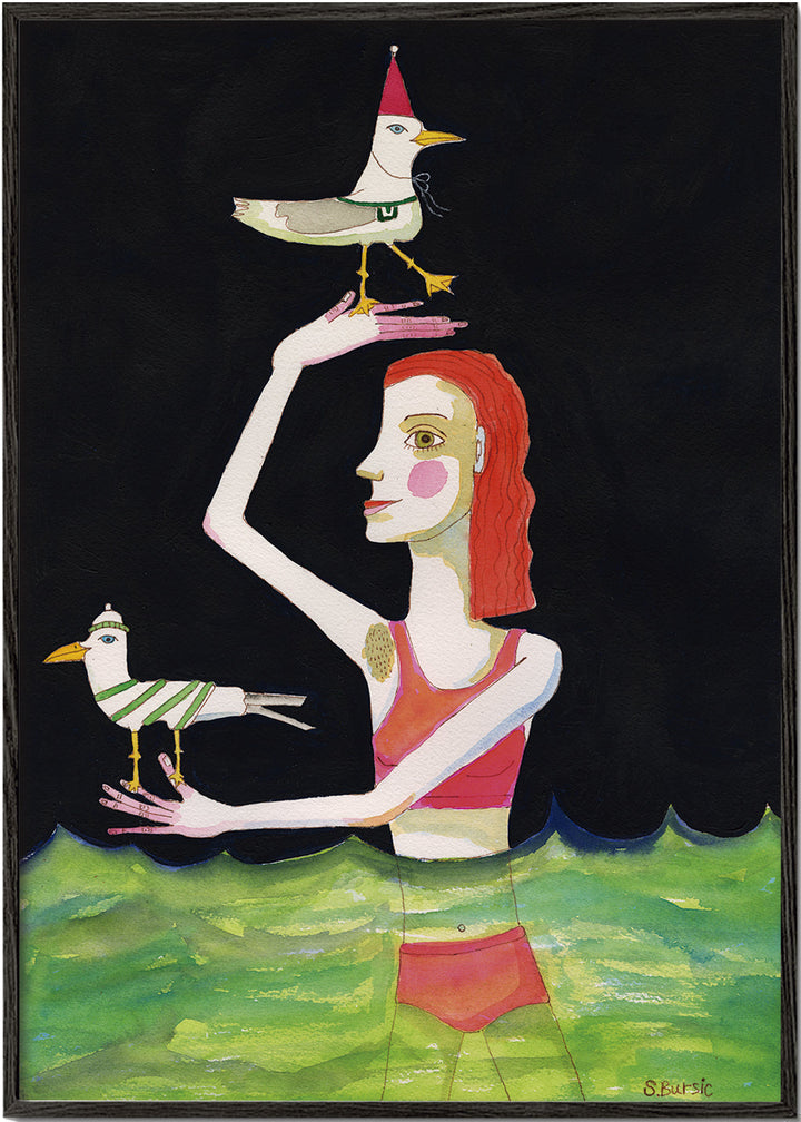 Lisslune | Liquid lady with birds - Sharyn Bursic