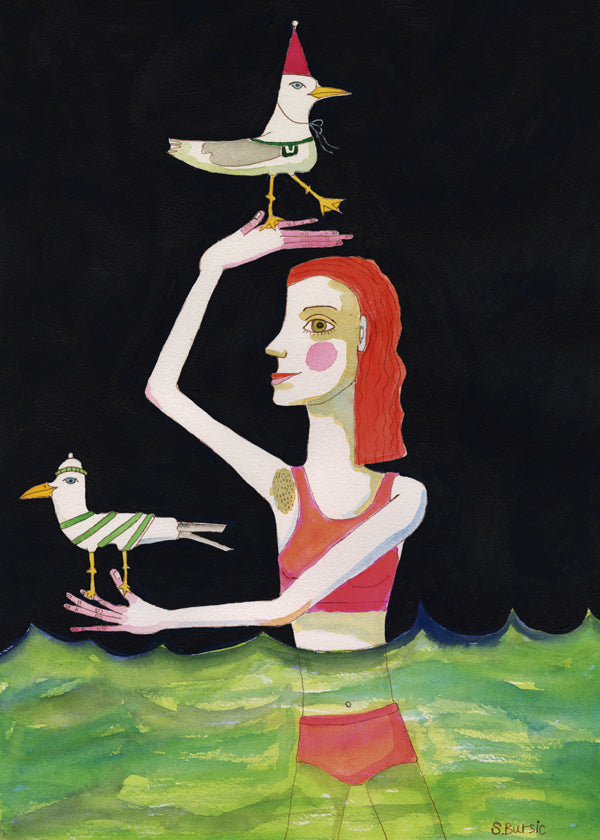 Lisslune | Liquid lady with birds - Sharyn Bursic