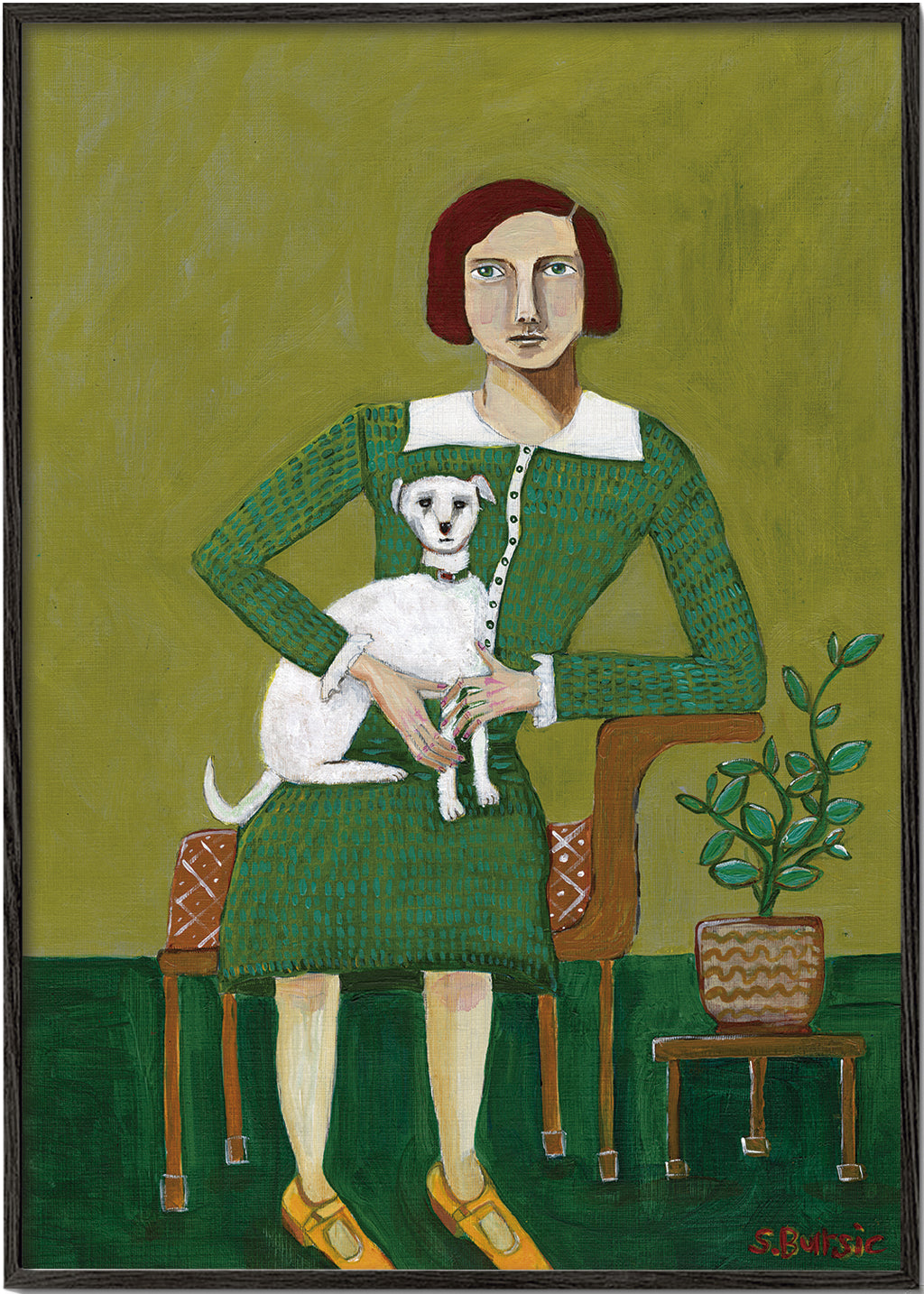 Lisslune | Vintage Lady with her white dog - Sharyn Bursic