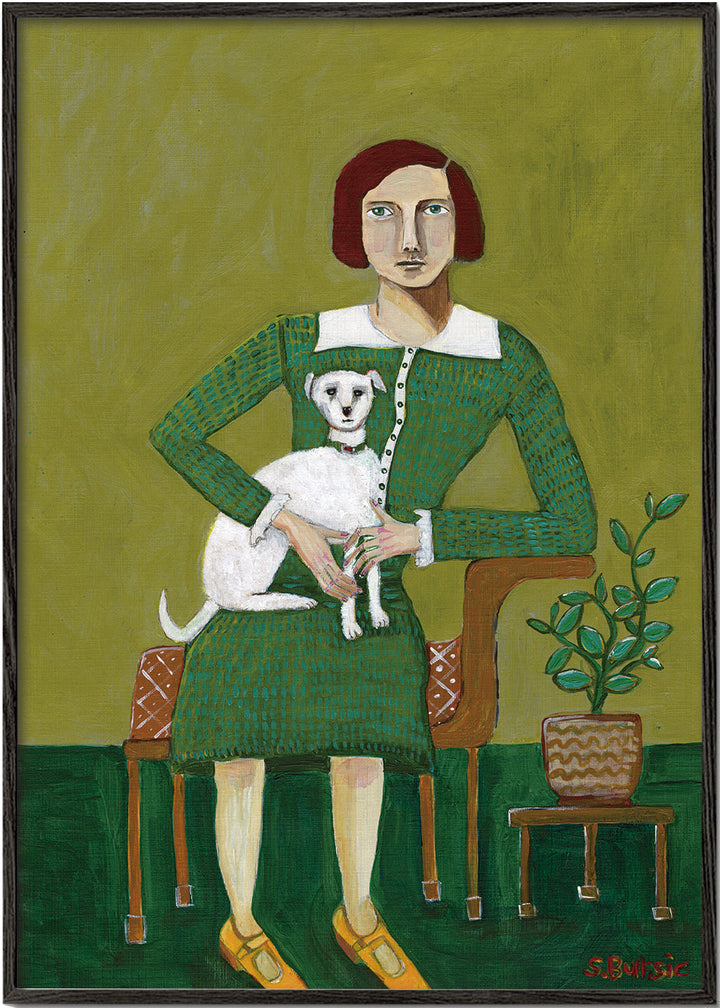 Lisslune | Vintage Lady with her white dog - Sharyn Bursic