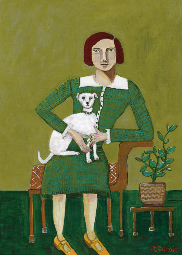 Lisslune | Vintage Lady with her white dog - Sharyn Bursic