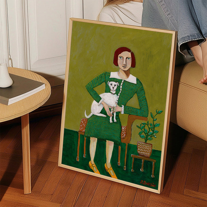 Lisslune | Vintage Lady with her white dog - Sharyn Bursic