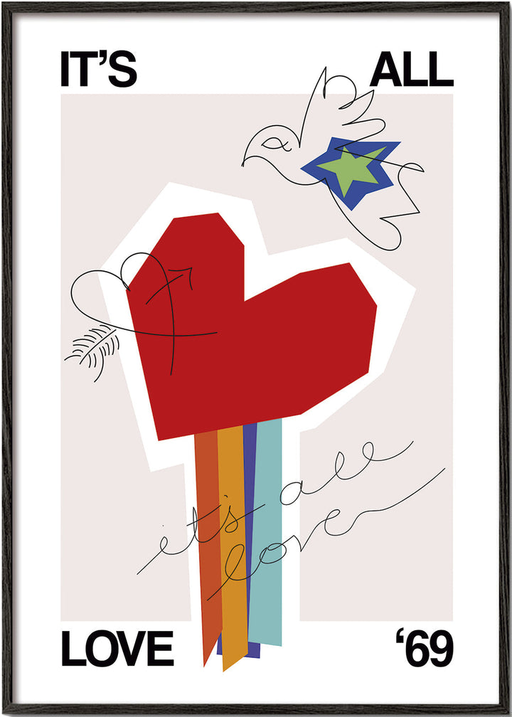 Lisslune | It is All Love '69 Heart Greige - Frances Collett