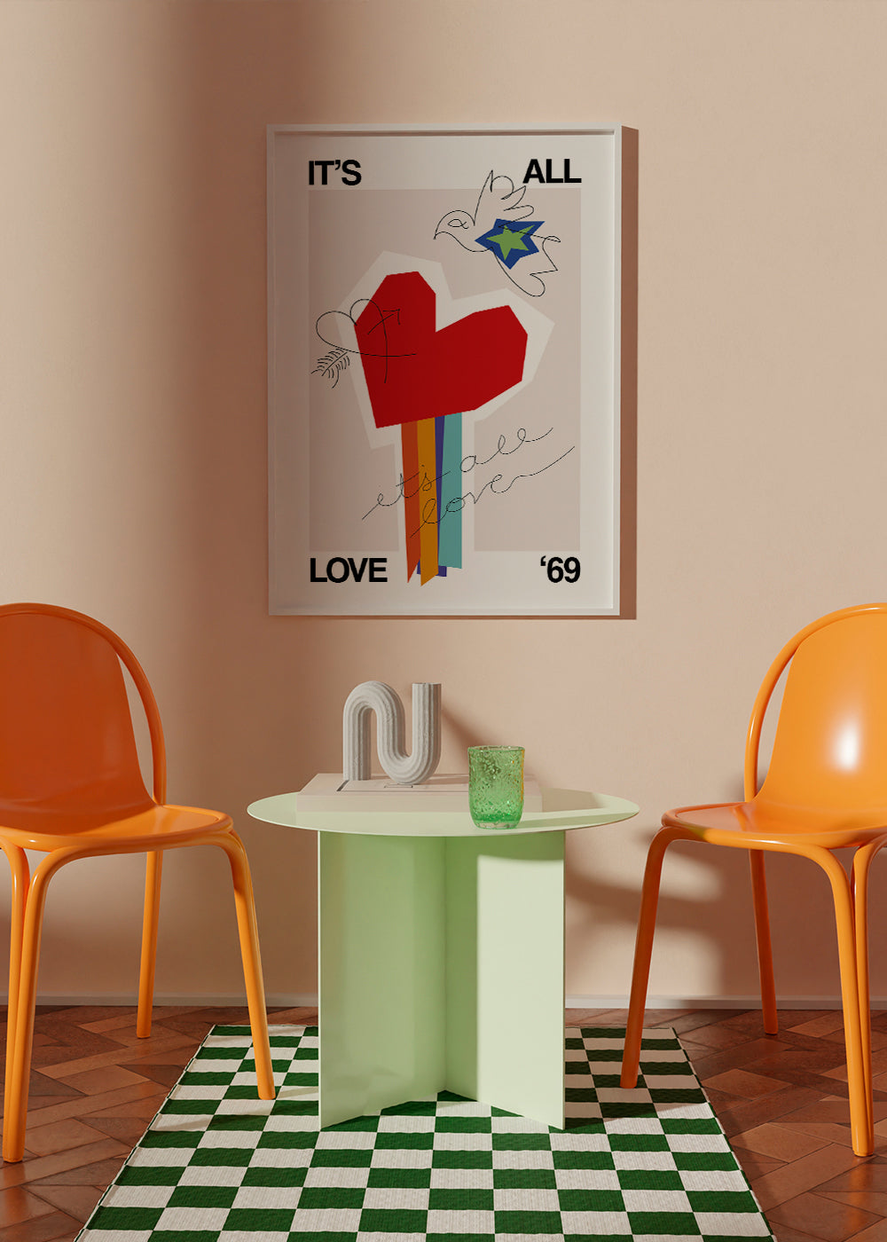 Lisslune | It is All Love '69 Heart Greige - Frances Collett