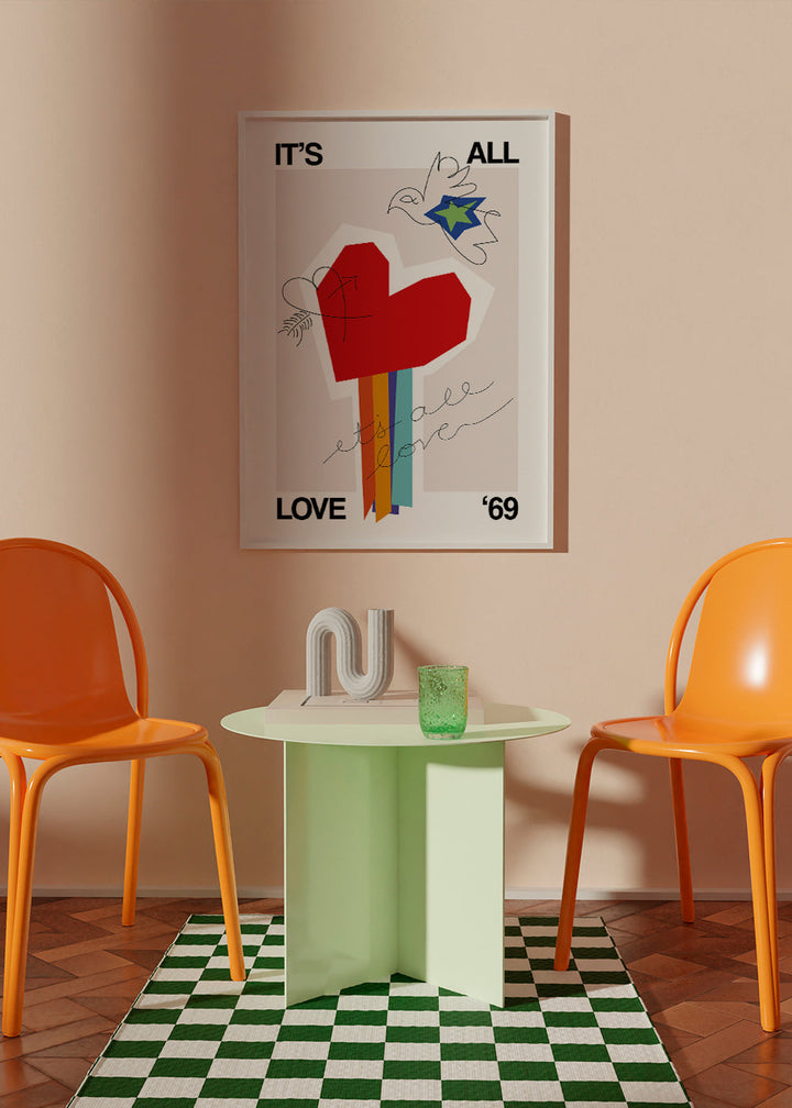 Lisslune | It is All Love '69 Heart Greige - Frances Collett
