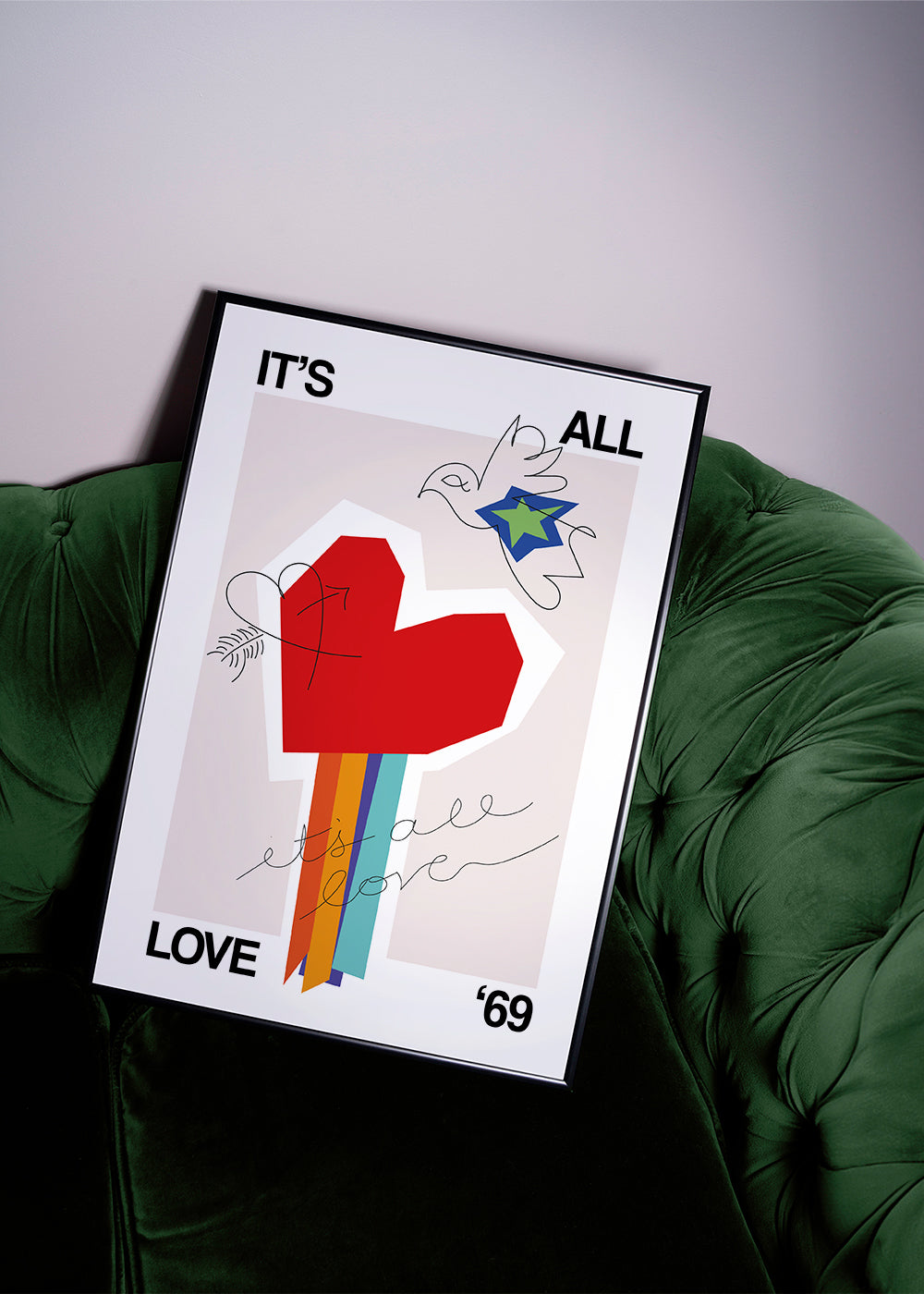 Lisslune | It is All Love '69 Heart Greige - Frances Collett