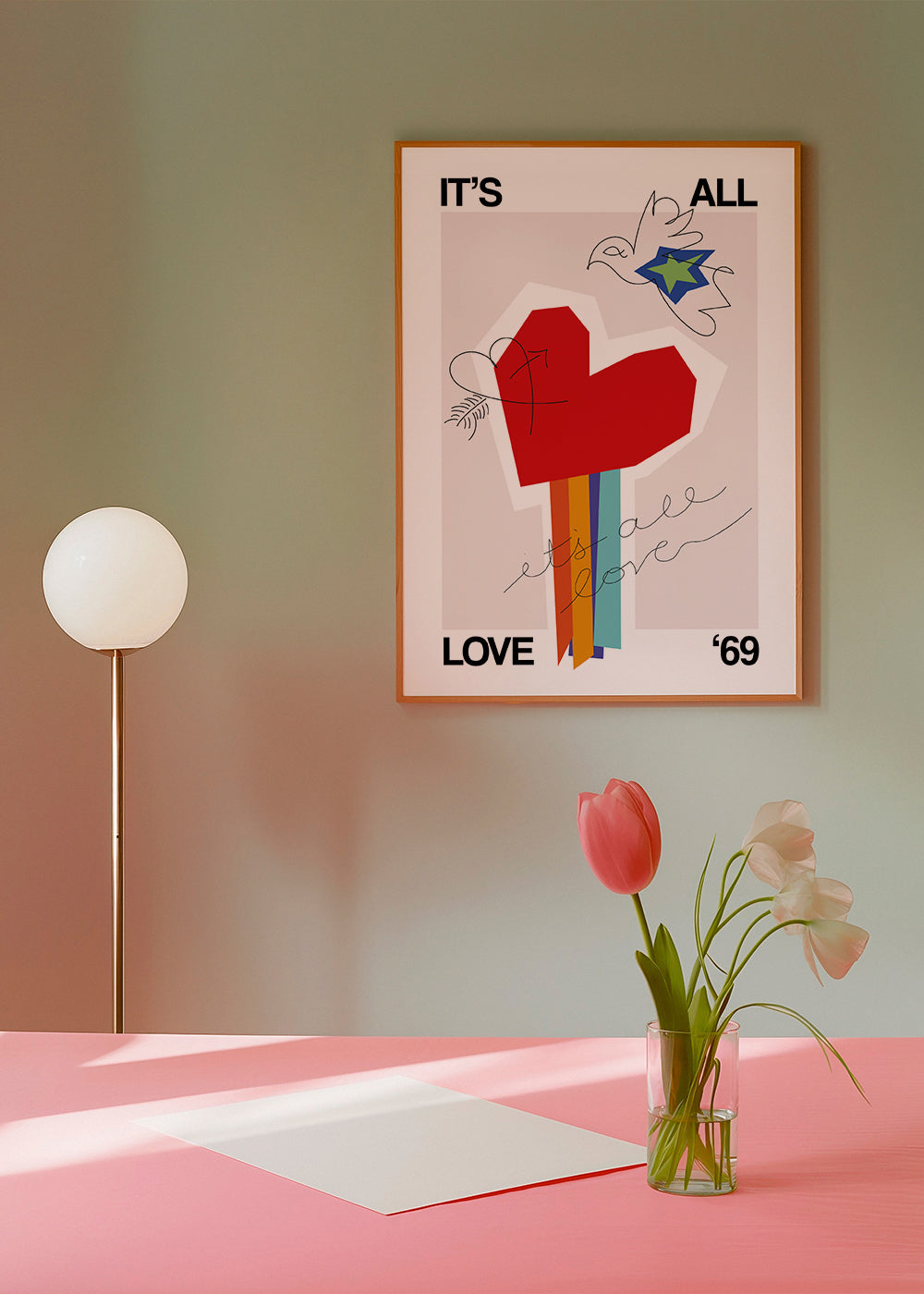 Lisslune | It is All Love '69 Heart Greige - Frances Collett