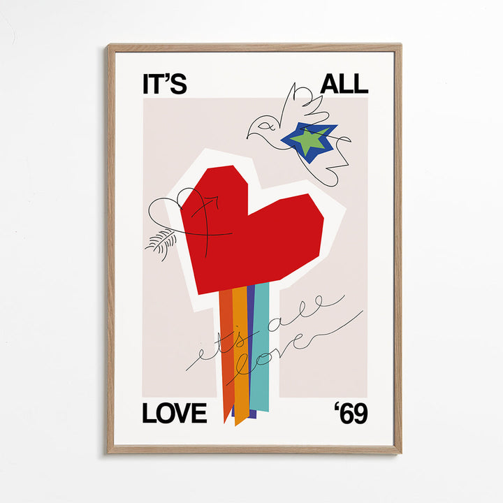 Lisslune | It is All Love '69 Heart Greige - Frances Collett