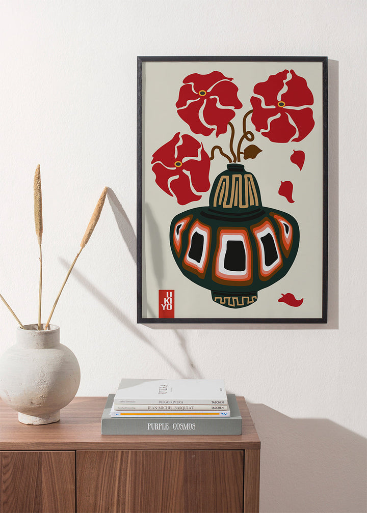 Lisslune | Ukiyo Vase Flower Greige - Frances Collett