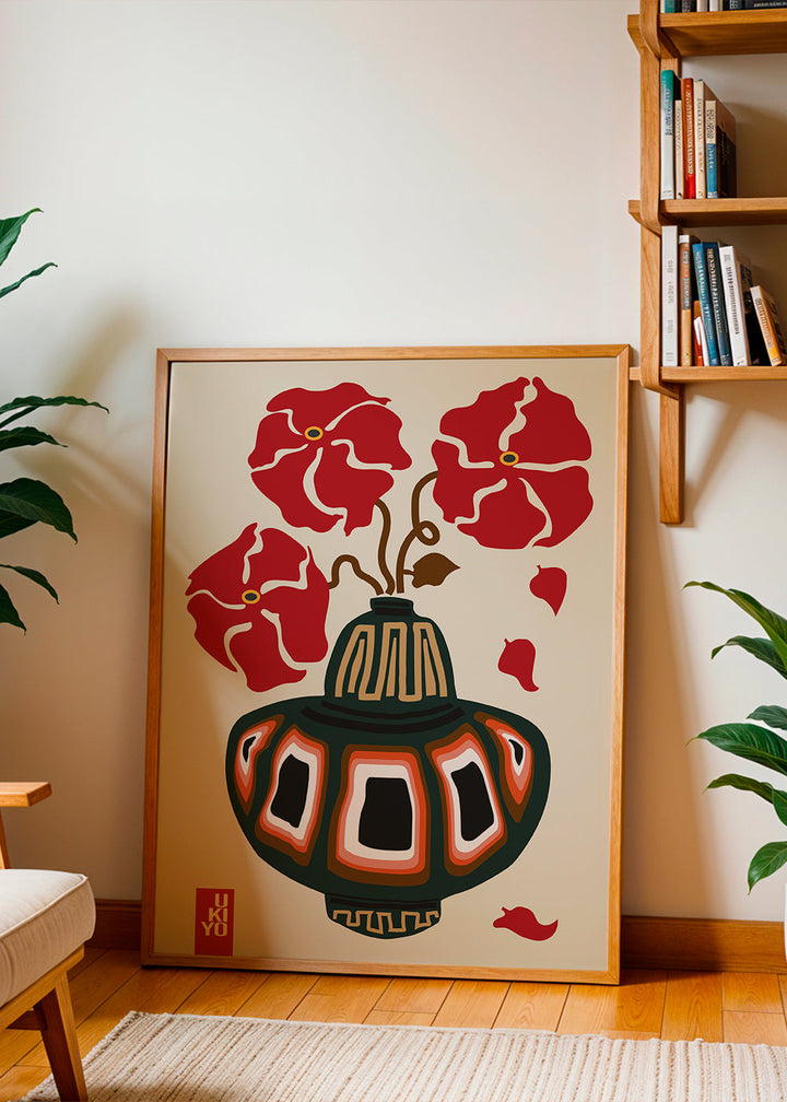 Lisslune | Ukiyo Vase Flower Greige - Frances Collett