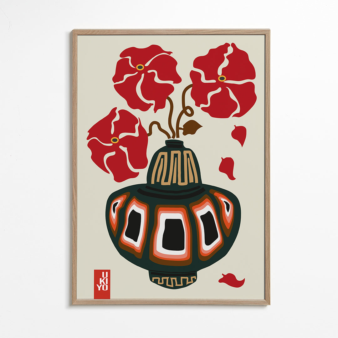 Lisslune | Ukiyo Vase Flower Greige - Frances Collett