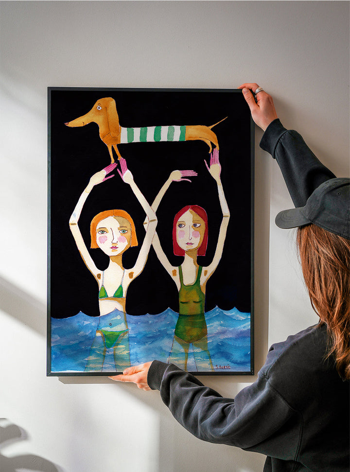 Lisslune | Fluid girl with dachshund - Sharyn Bursic