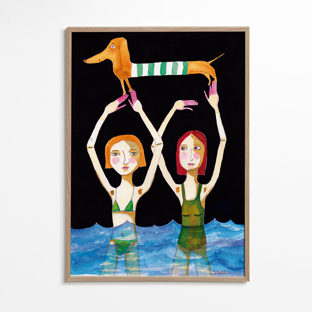 Lisslune | Fluid girl with dachshund - Sharyn Bursic