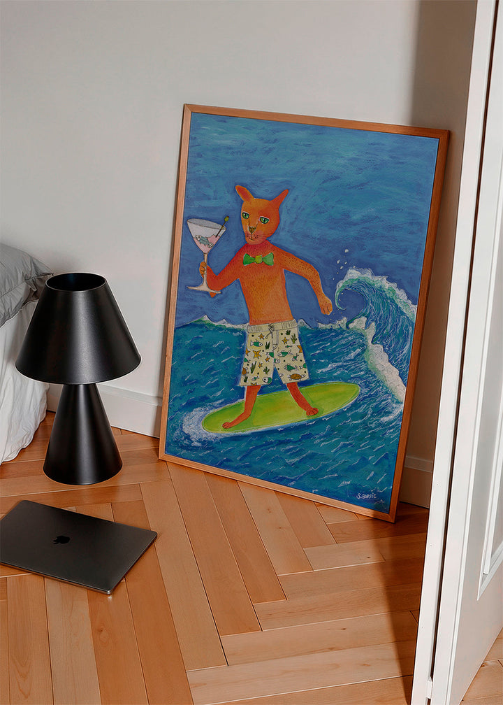 Lisslune | Surfing Cocktail Cat - Sharyn Bursic