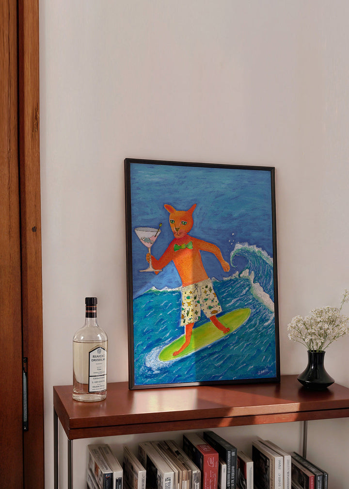 Lisslune | Surfing Cocktail Cat - Sharyn Bursic