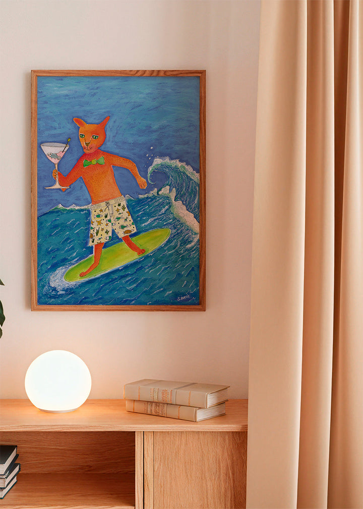 Lisslune | Surfing Cocktail Cat - Sharyn Bursic