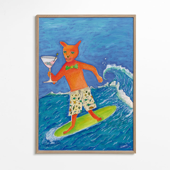 Lisslune | Surfing Cocktail Cat - Sharyn Bursic