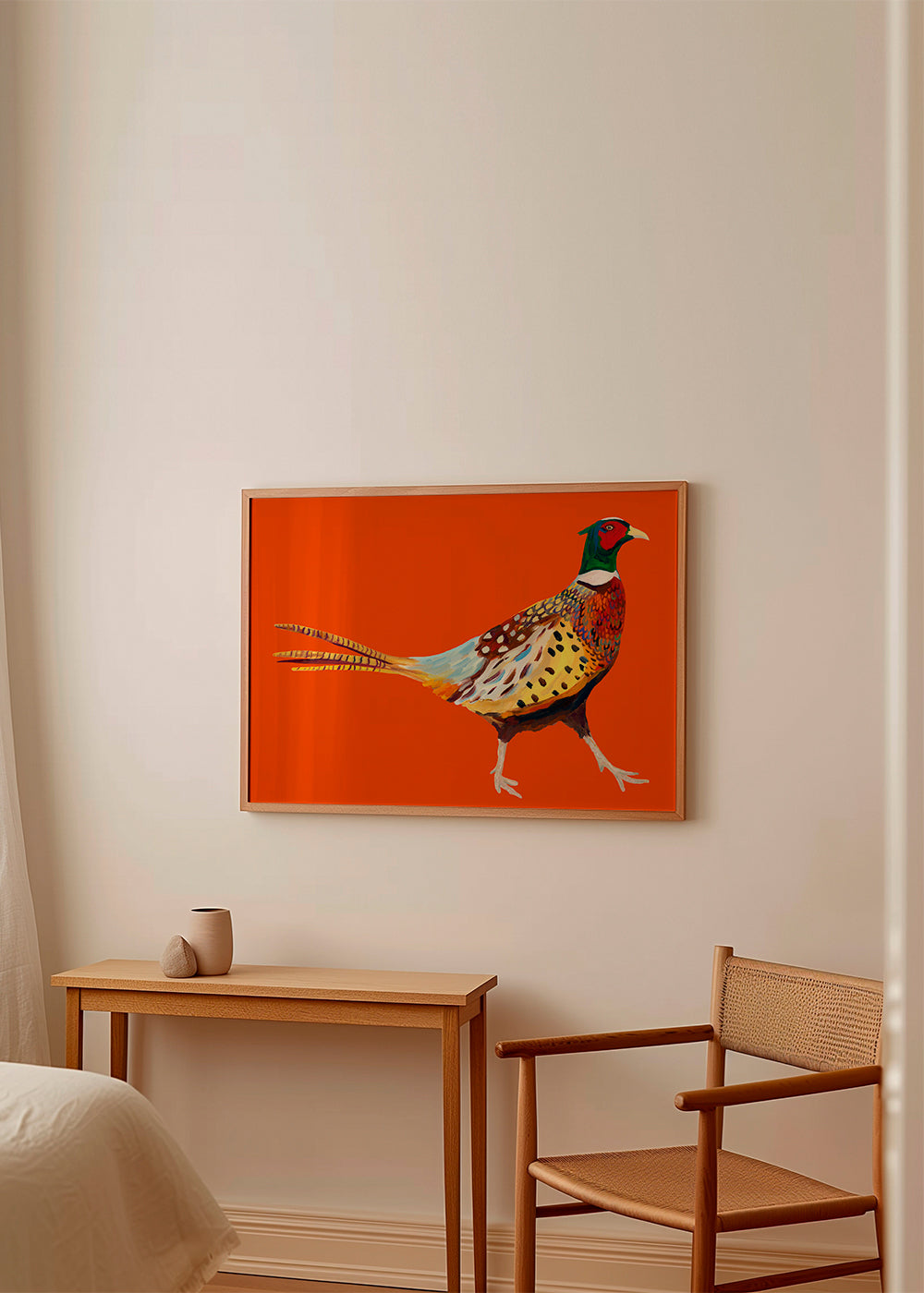 Lisslune | Stoltzende Pheasant on Orange - Alice Straker