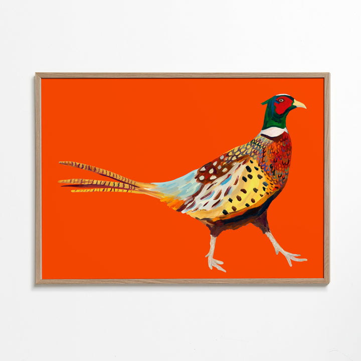 Lisslune | Stoltzende Pheasant on Orange - Alice Straker