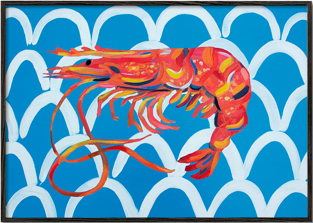 Lisslune | Prawns on blue waves - Alice Straker