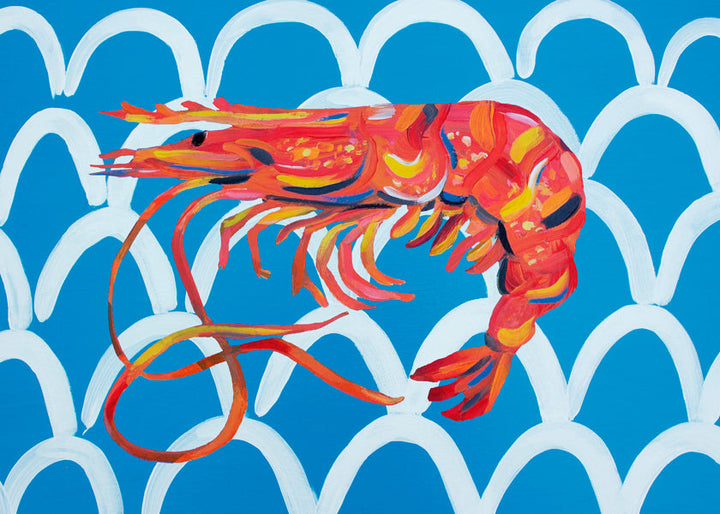 Lisslune | Prawns on blue waves - Alice Straker