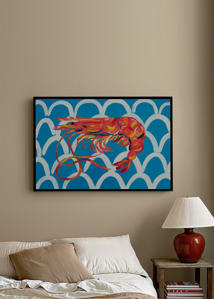 Lisslune | Prawns on blue waves - Alice Straker