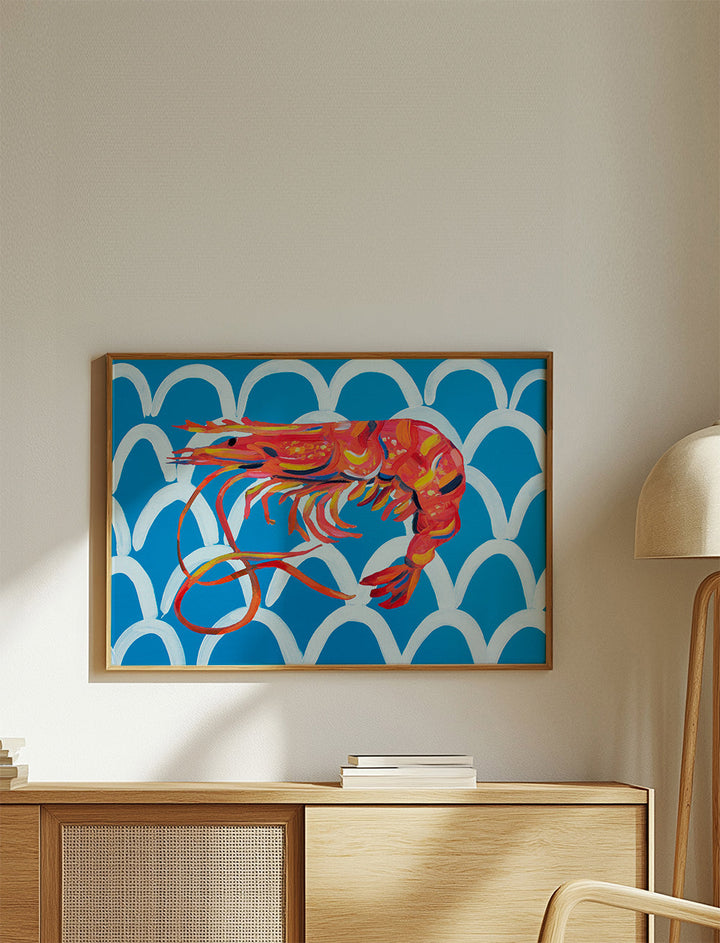 Lisslune | Prawns on blue waves - Alice Straker