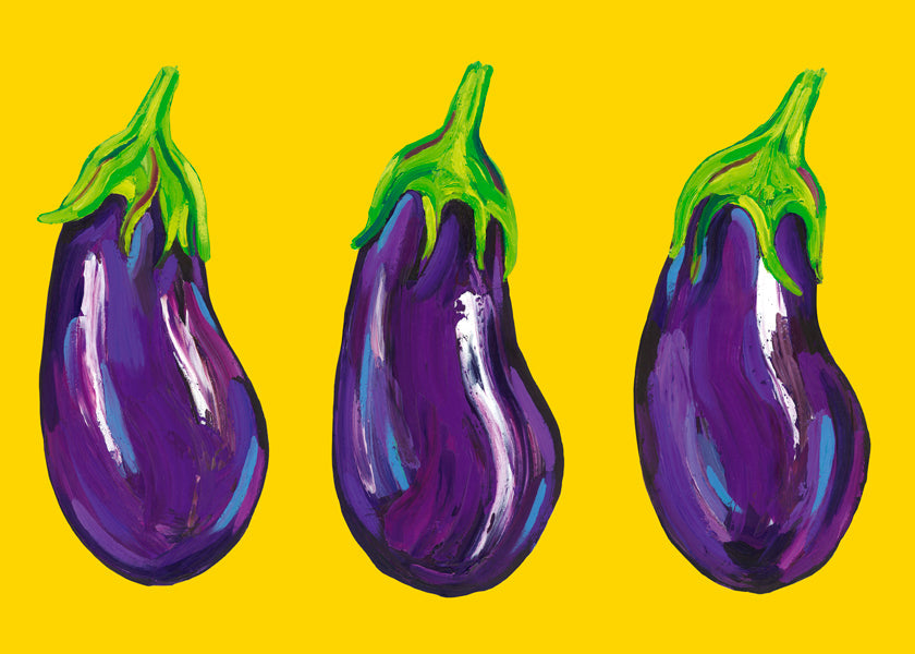 Lisslune | Eggplant on Yellow - Alice Straker