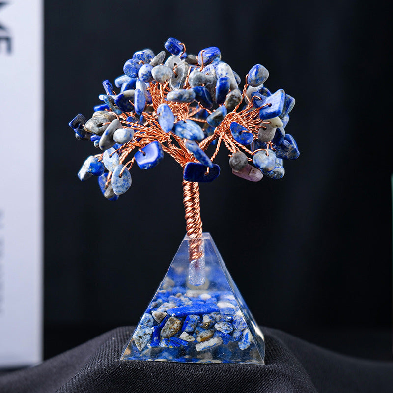 Lisslune | Natural Stone Gravel Pyramid Base Feng Shui Tree