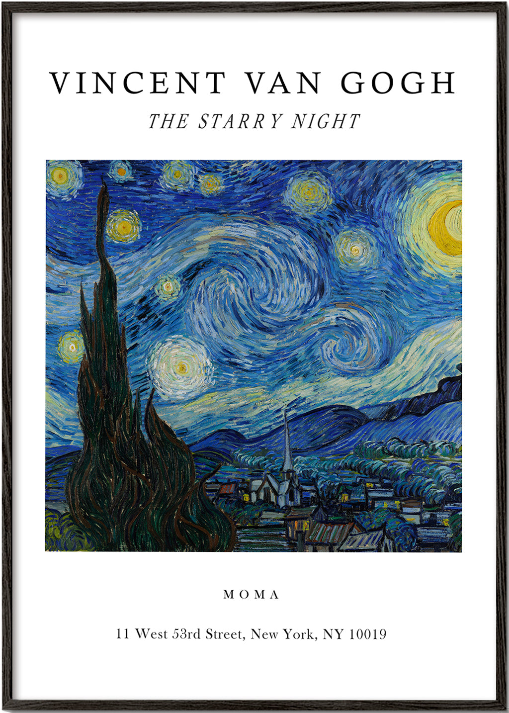 Lisslune | Starry Night Exhibition White - Van Gogh