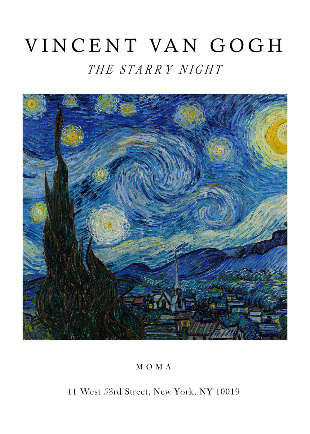 Lisslune | Starry Night Exhibition White - Van Gogh