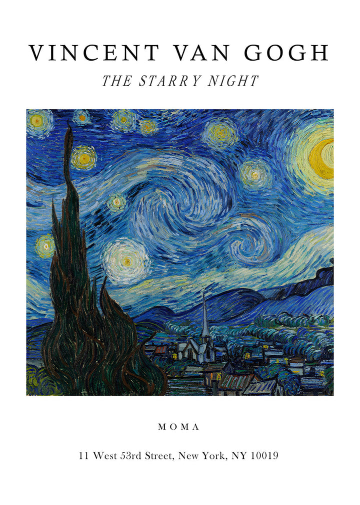Lisslune | Starry Night Exhibition White - Van Gogh