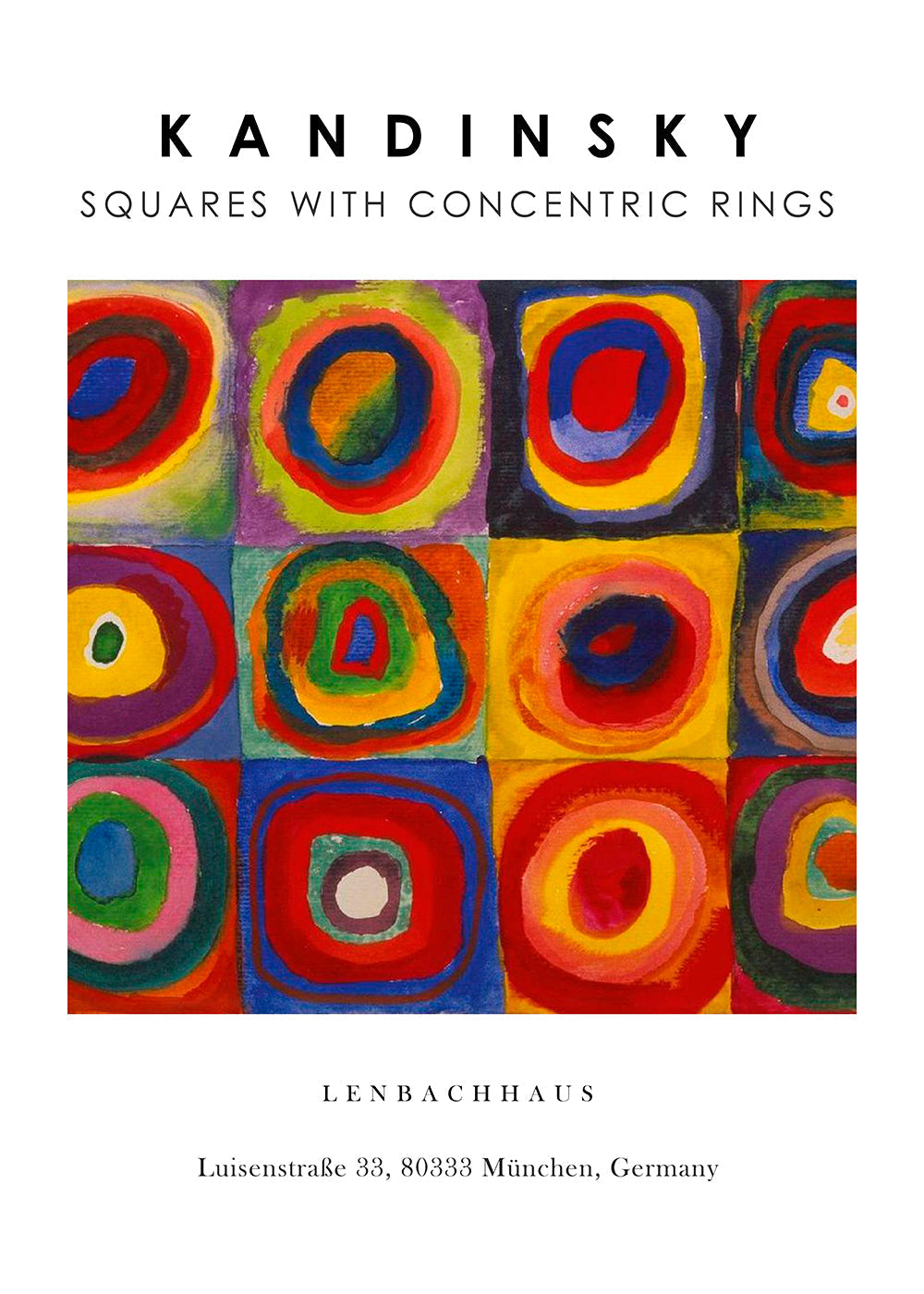 Lisslune | Color study - Horizontal and concentric rings exhibition White - Vasili Kandinsky