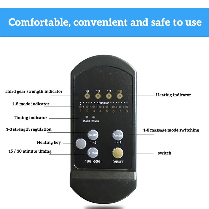 Lisslune | Massage Chair Pad with Heat | 8 Massage Modes, Deep Tissue Relief & Portable for Home and Car Use