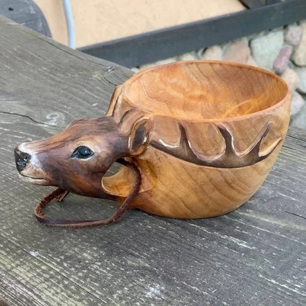 Lisslune | Wooden Cup - WildSip - Handmade Animal Design - Adventurous Hydration