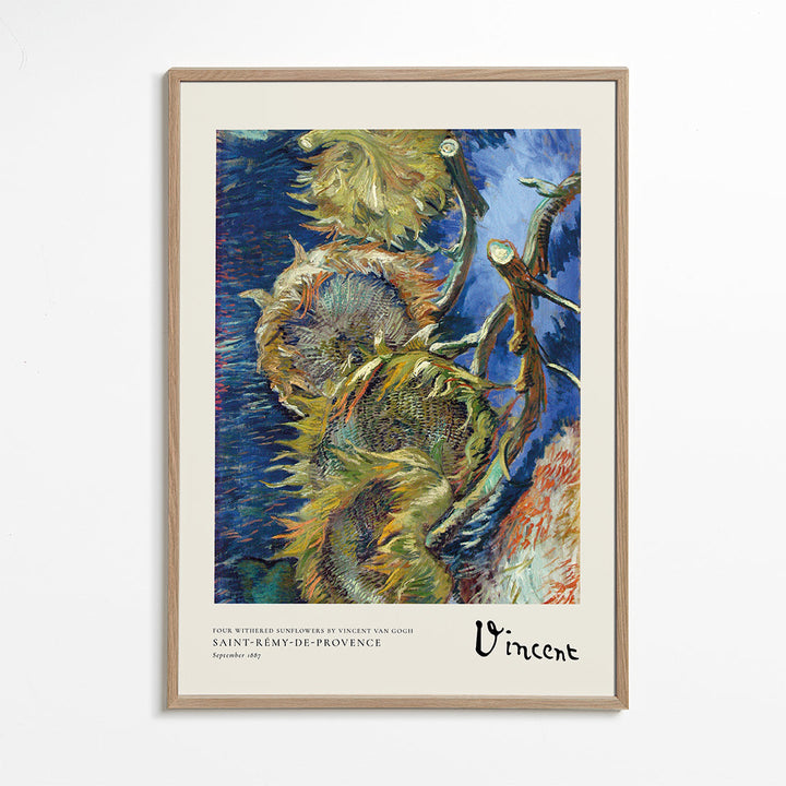 Lisslune | Four wilted sunflowers (1887) by Vincent van Gogh