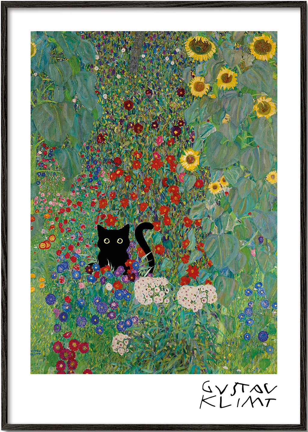 Lisslune | Gustav Klimt Garden Cat Print