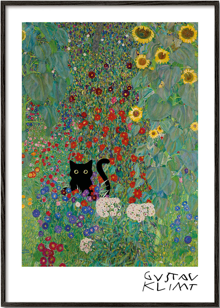 Lisslune | Gustav Klimt Garden Cat Print