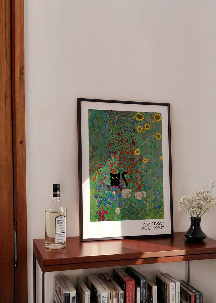 Lisslune | Gustav Klimt Garden Cat Print